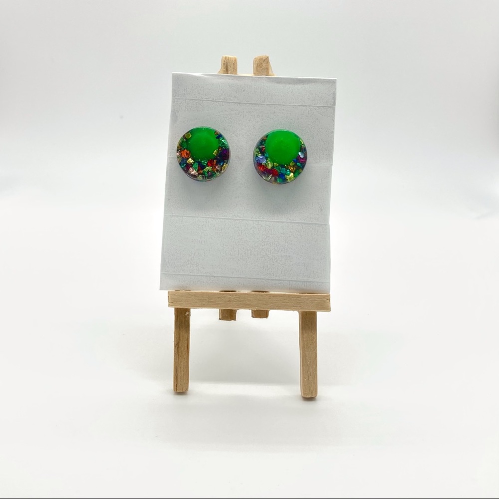 Handmade Green studs